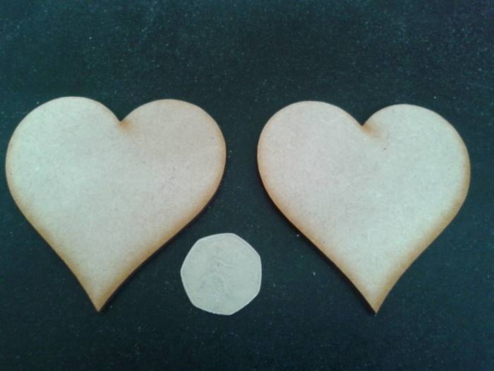 laser cut 3mm MDF Hearts blank craft shape sign 7cm Wooden 70mm 