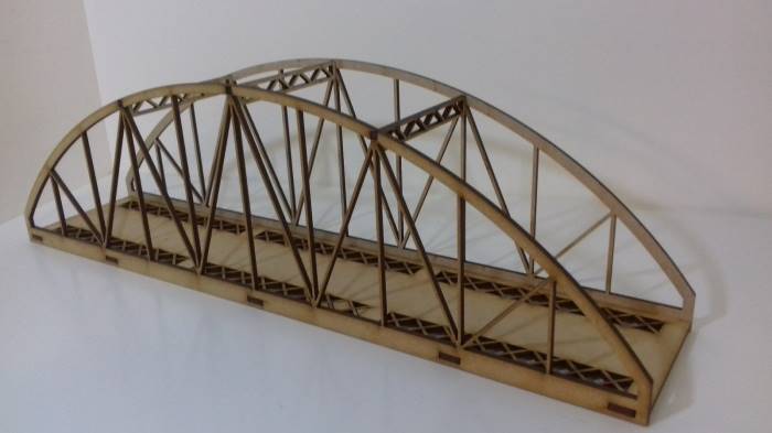 Laser Cut OO Gauge Model Railway Single Track Cross Braced Bridge MDF Kit 30cms
