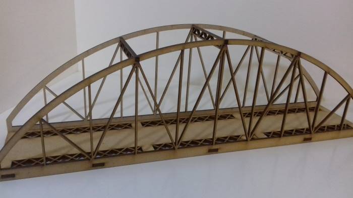 00/HO Gauge Railway Single Track Bow String Train Bridge Model Kit MDF 400mm 